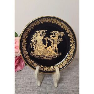 Small Decorative Collectible Handmade Greece‎ 24K Gold Black Greek Gods, 6"